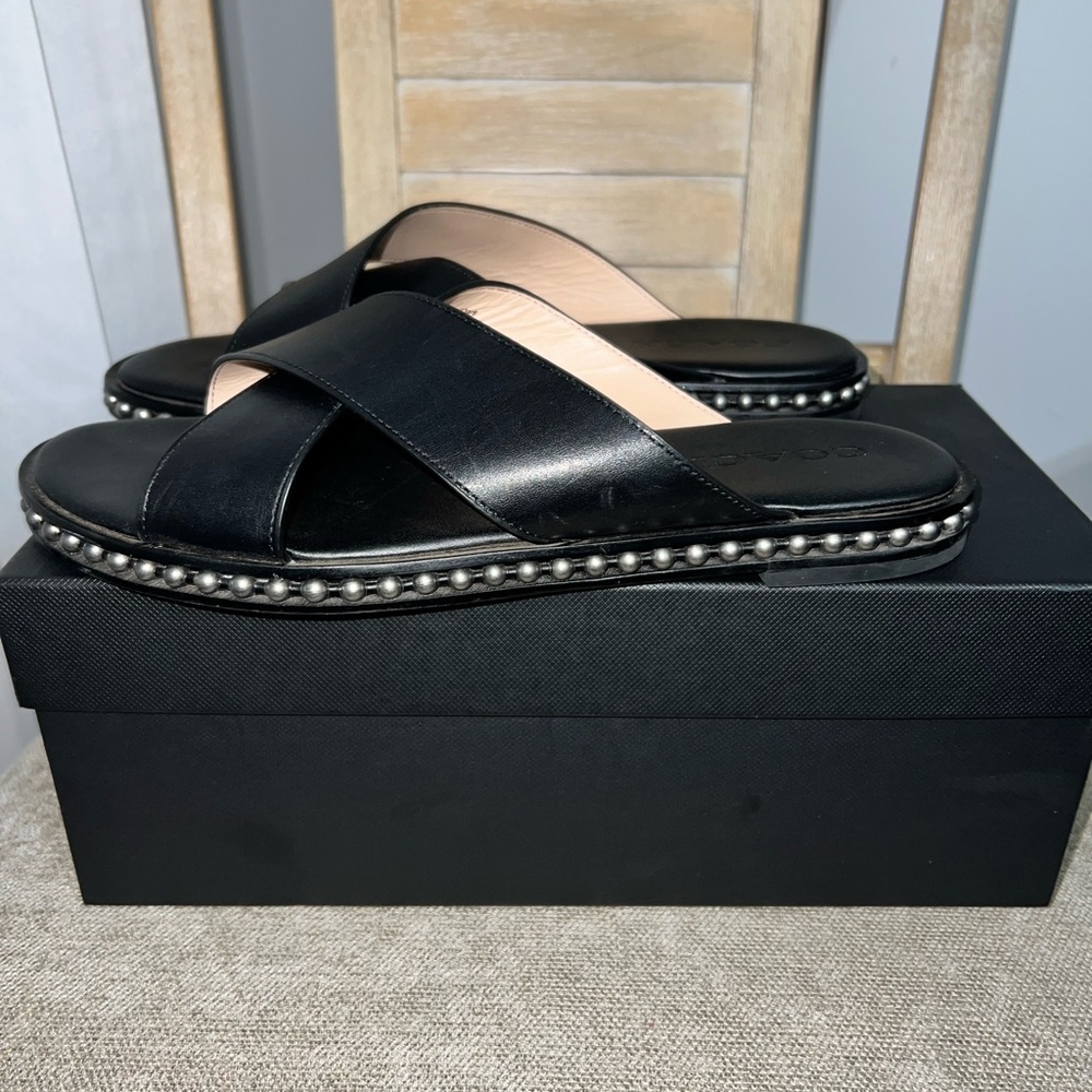 Coach Hailey Leather Sandal Size 8 - Picture 3 of 5